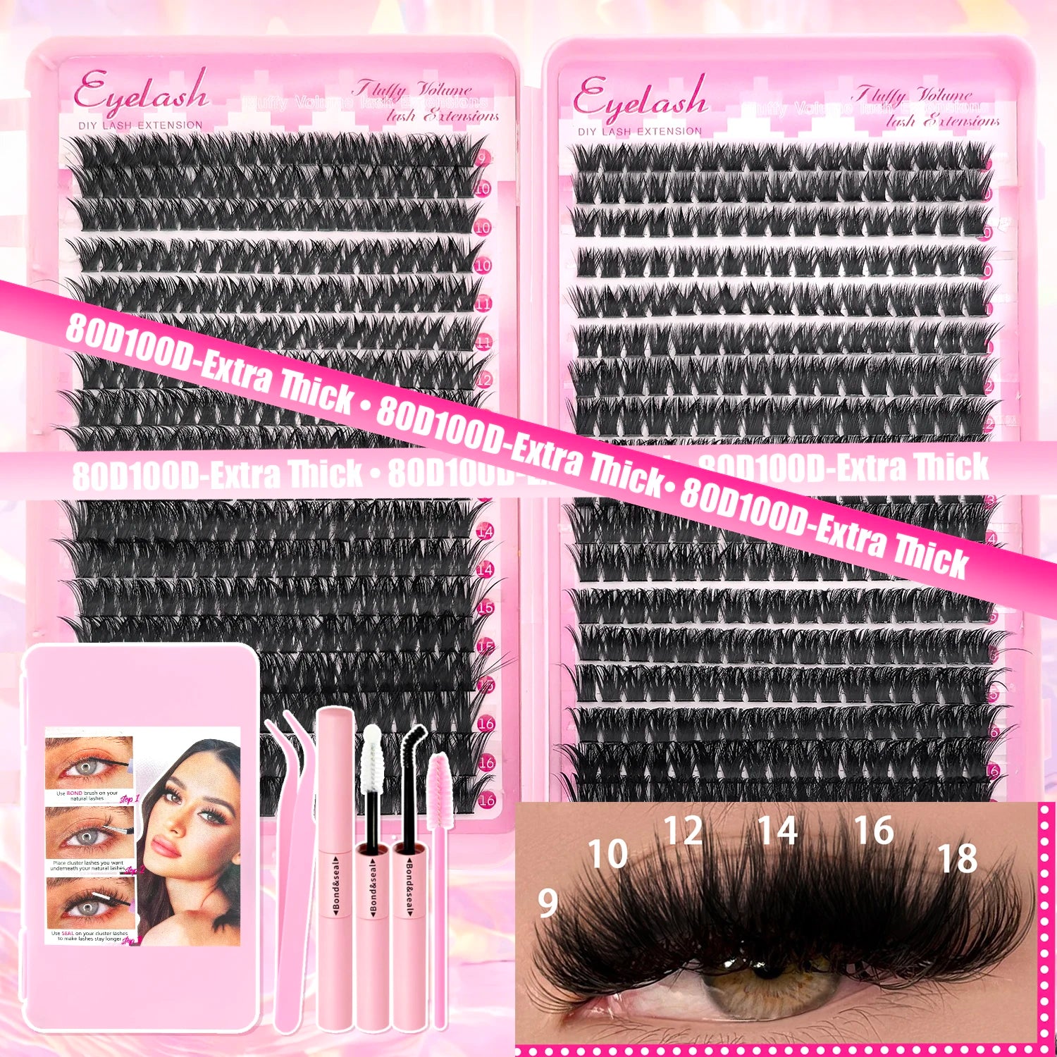 Kit extension faux cils 9-16mm